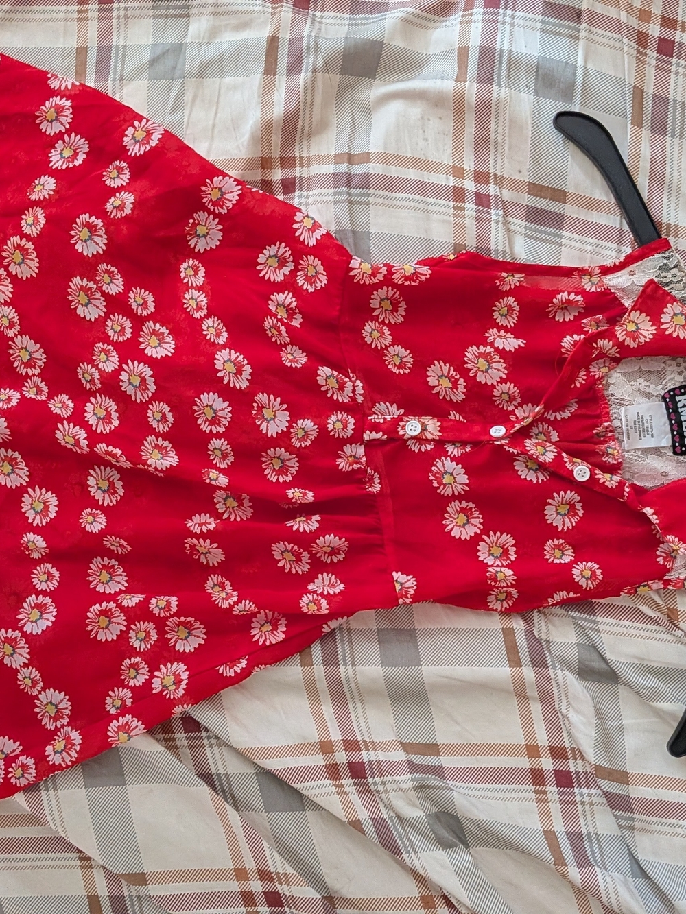 Girls' Red Daisy Print Sundress - Unbranded